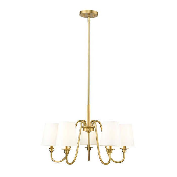 Z-Lite Gianna 5 Light Chandelier, Modern Gold/White - 7509-5-26MGLD