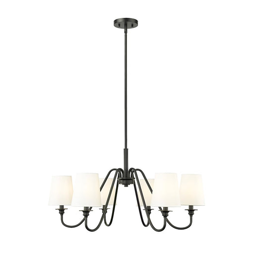 Z-Lite Gianna 6 Light 32" Chandelier, Matte Black/White - 7509-6-32MB