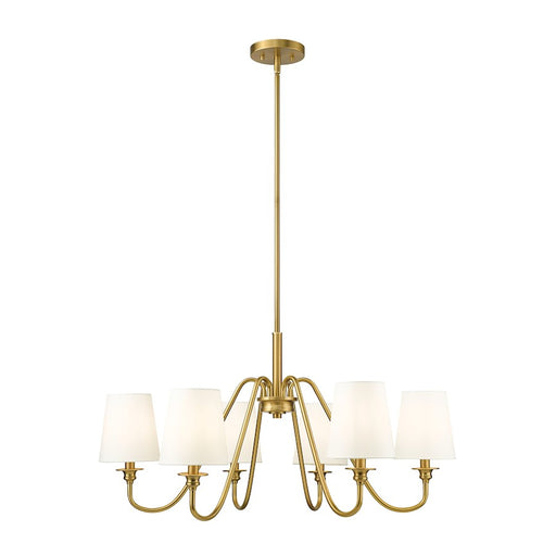 Z-Lite Gianna 6 Light 32" Chandelier, Modern Gold/White - 7509-6-32MGLD