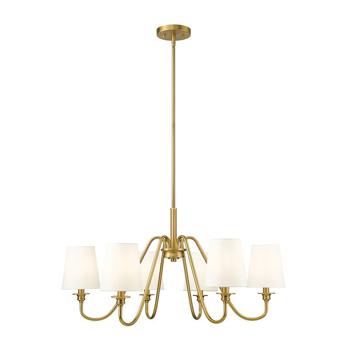 Z-Lite Gianna 6 Light 32" Chandelier, Modern Gold/White - 7509-6-32MGLD