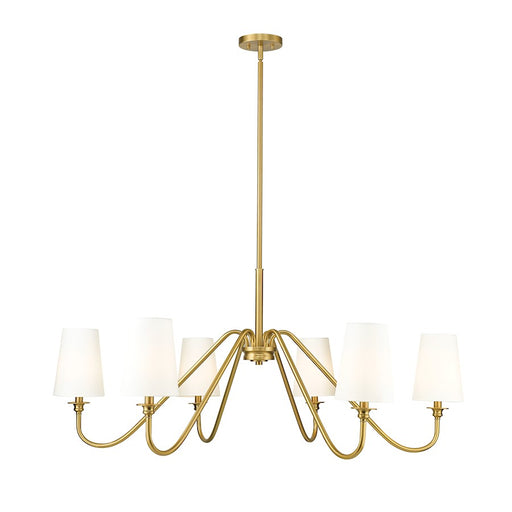 Z-Lite Gianna 6 Light 46" Chandelier, Modern Gold/White - 7509-6-46MGLD