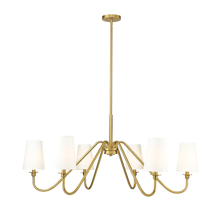 Z-Lite Gianna 6 Light 46" Chandelier, Modern Gold/White - 7509-6-46MGLD