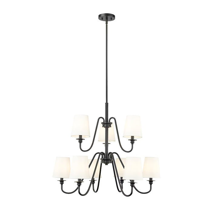 Z-Lite Gianna 9 Light 32" Chandelier, Matte Black/White - 7509-9-32MB