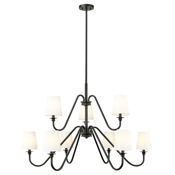 Z-Lite Gianna 9 Light 46" Chandelier, Matte Black/White - 7509-9-46MB