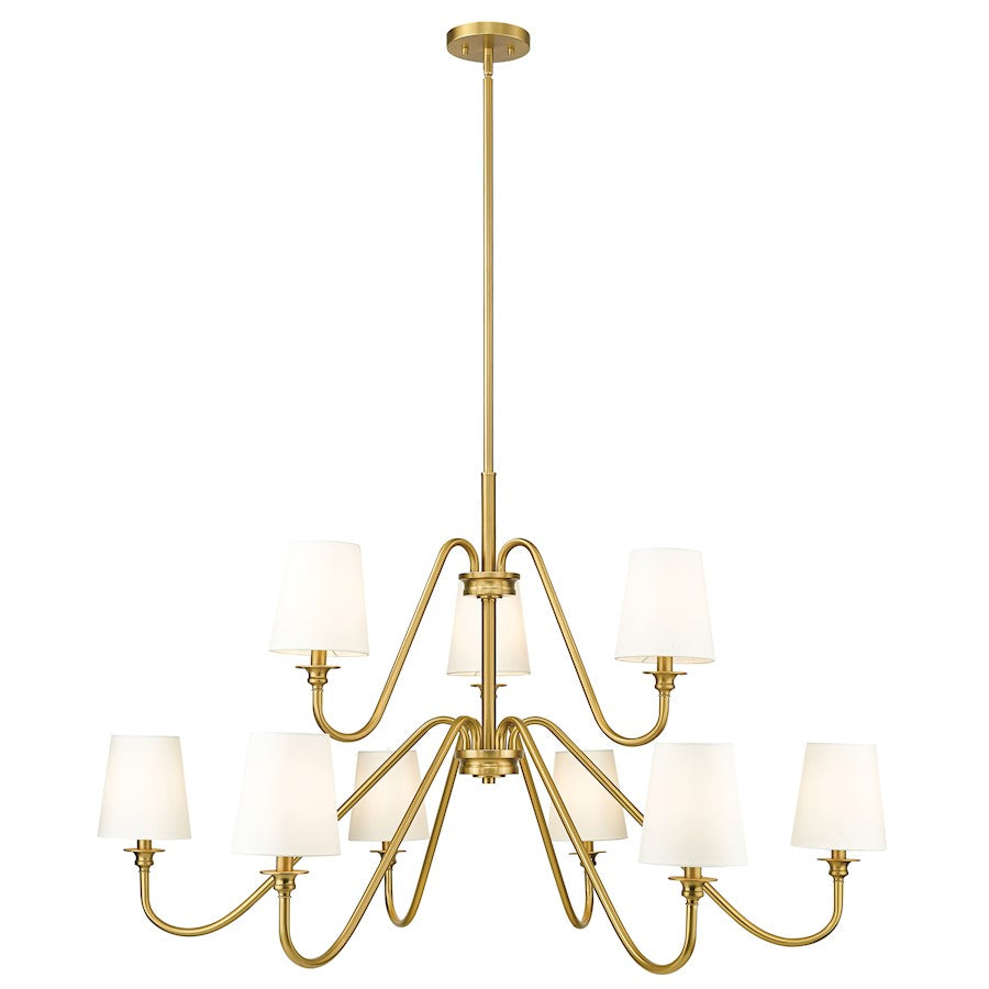 Z-Lite Gianna 9 Light 46" Chandelier, Modern Gold/White - 7509-9-46MGLD