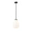 Z-Lite Newbury 1 Light 10" Pendant, Matte Black/White Opal - 7510P10-MB