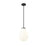 Z-Lite Newbury 1 Light 10" Pendant, Matte Black/White Opal