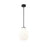 Z-Lite Newbury 1 Light 10" Pendant, Matte Black/White Opal