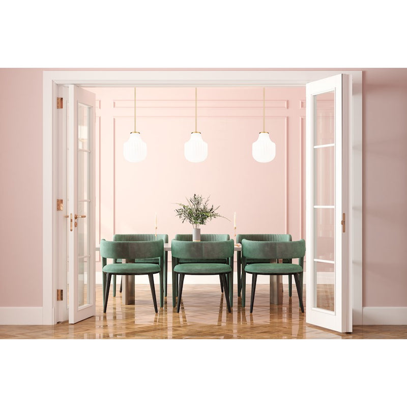 Z-Lite Newbury 1 Light 10" Pendant, Modern Gold/White Opal