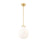 Z-Lite Newbury 1 Light 10" Pendant, Modern Gold/White Opal