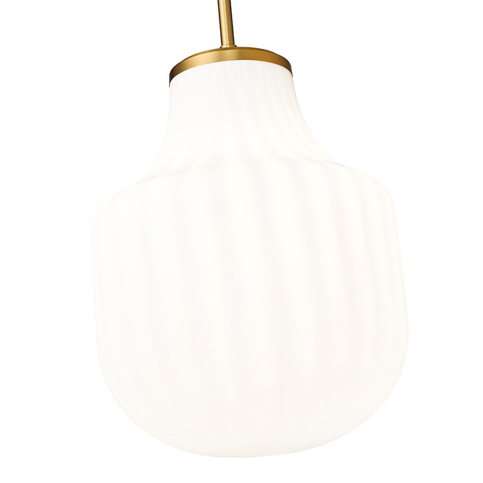 Z-Lite Newbury 1 Light 10" Pendant, Modern Gold/White Opal