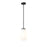 Z-Lite Newbury 1 Light 8" Pendant, Matte Black/White Opal - 7511P8-MB