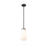 Z-Lite Newbury 1 Light 8" Pendant, Matte Black/White Opal