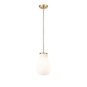 Z-Lite Newbury 1 Light 8" Pendant, Modern Gold/White Opal - 7511P8-MGLD