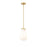 Z-Lite Newbury 1 Light 8" Pendant, Modern Gold/White Opal - 7511P8-MGLD