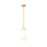 Z-Lite Newbury 1 Light 8" Pendant, Modern Gold/White Opal