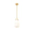 Z-Lite Newbury 1 Light 8" Pendant, Modern Gold/White Opal