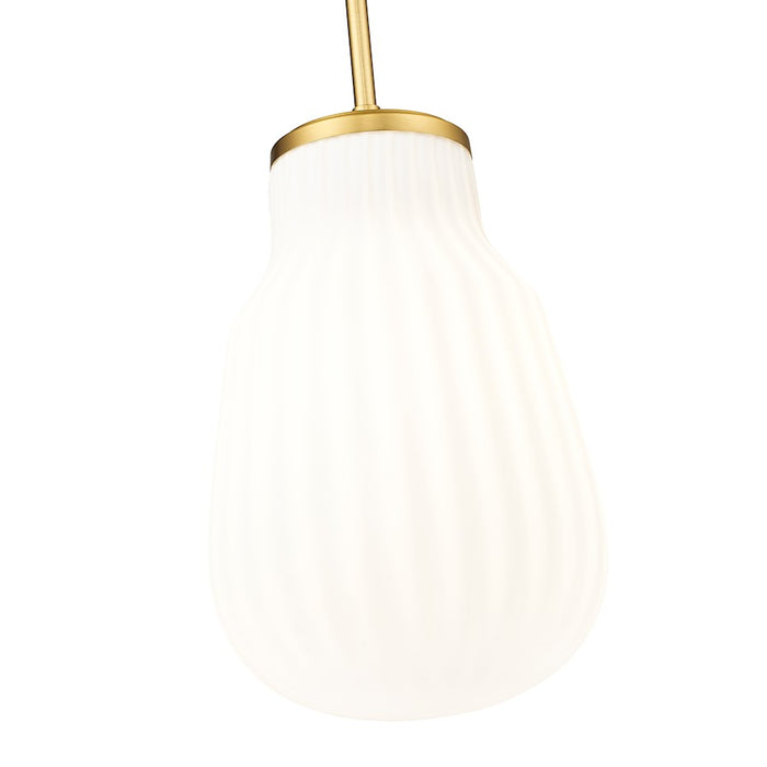 Z-Lite Newbury 1 Light 8" Pendant, Modern Gold/White Opal