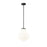 Z-Lite Newbury 1 Light 13" Pendant, Matte Black/White Opal - 7512P13-MB