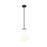 Z-Lite Newbury 1 Light 13" Pendant, Matte Black/White Opal