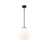 Z-Lite Newbury 1 Light 13" Pendant, Matte Black/White Opal