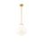 Z-Lite Newbury 1 Light 13" Pendant, Modern Gold/White Opal