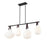 Z-Lite Newbury 4Lt 13" Linear Chandelier, Matte Black/White Opal