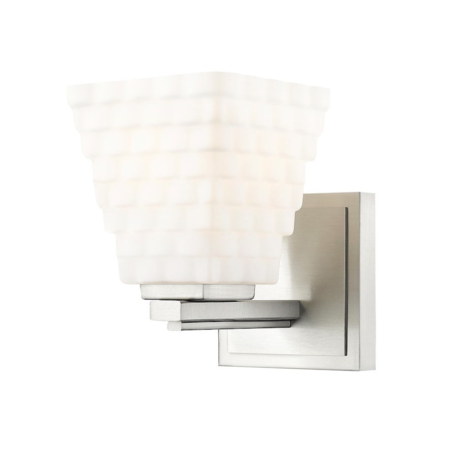 Z-Lite Annalise 1 Light Wall Sconce, Brushed Nickel/Matte Opal - 7514-1S-BN