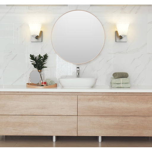 Z-Lite Annalise 1 Light Wall Sconce, Brushed Nickel/Matte Opal