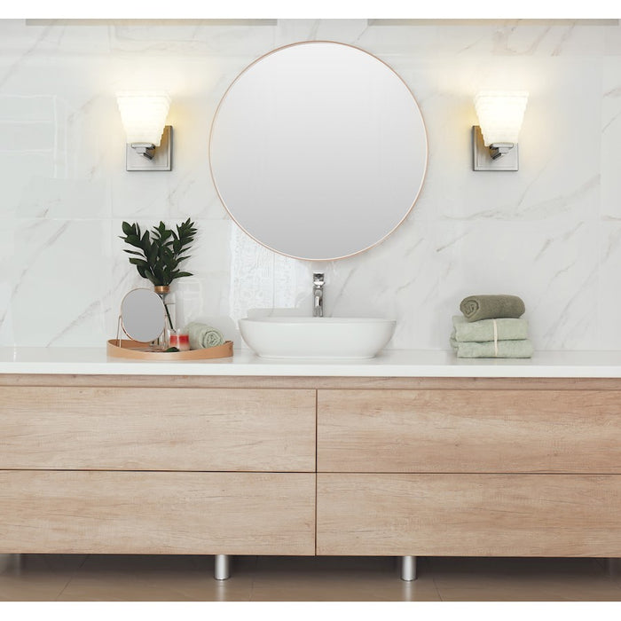 Z-Lite Annalise 1 Light Wall Sconce, Brushed Nickel/Matte Opal