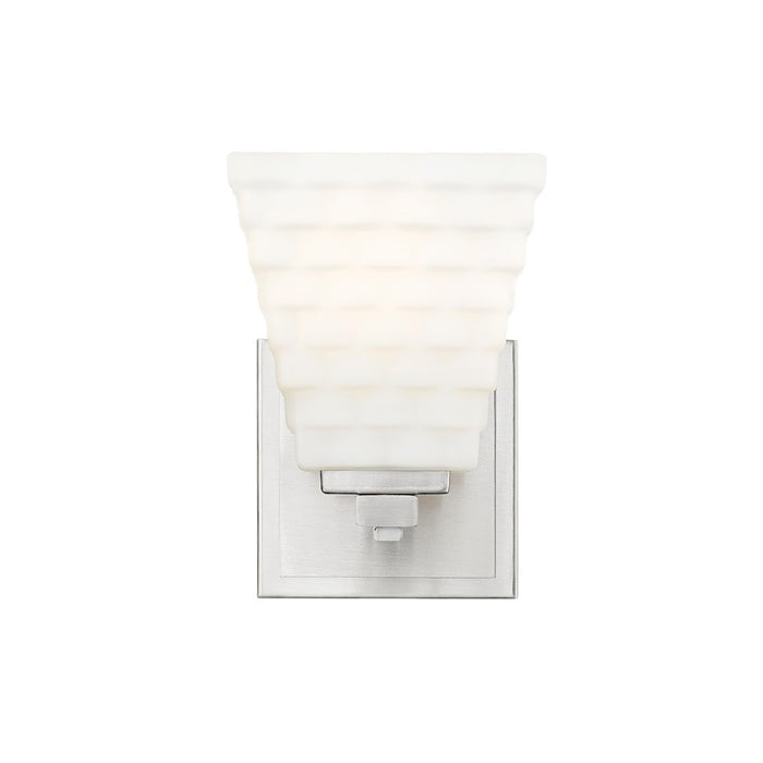 Z-Lite Annalise 1 Light Wall Sconce, Brushed Nickel/Matte Opal