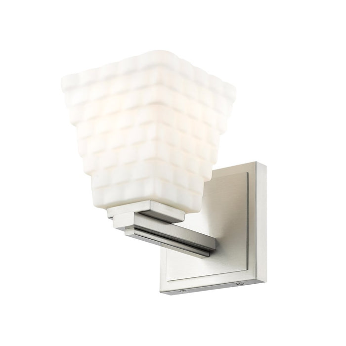 Z-Lite Annalise 1 Light Wall Sconce, Brushed Nickel/Matte Opal