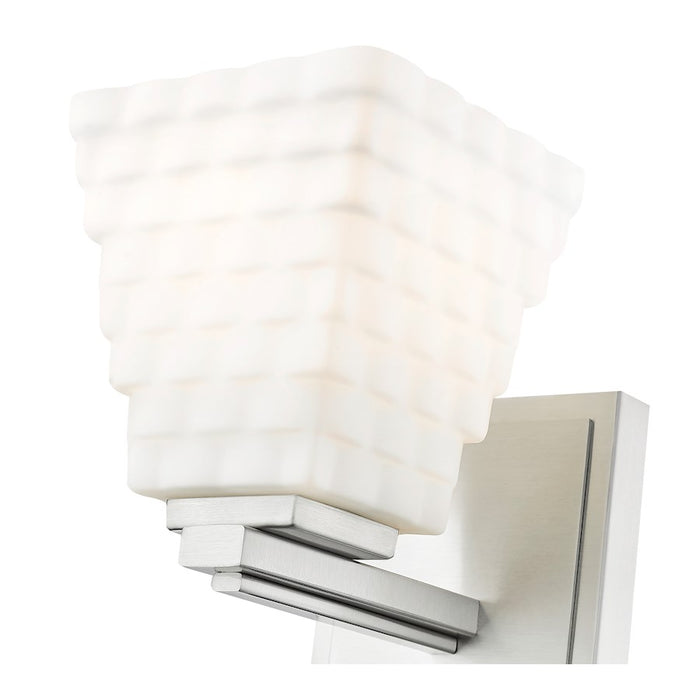 Z-Lite Annalise 1 Light Wall Sconce, Brushed Nickel/Matte Opal