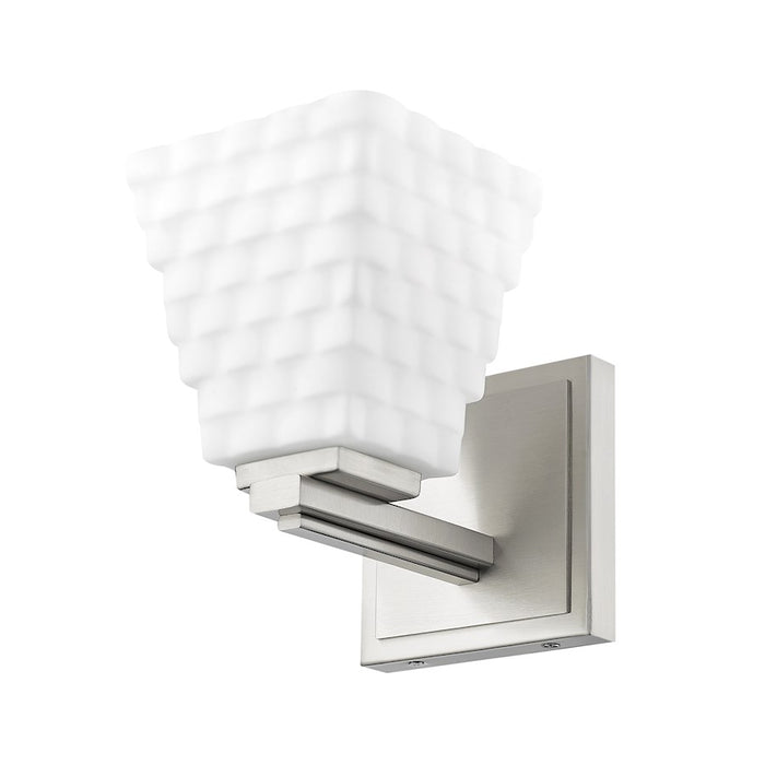 Z-Lite Annalise 1 Light Wall Sconce, Brushed Nickel/Matte Opal