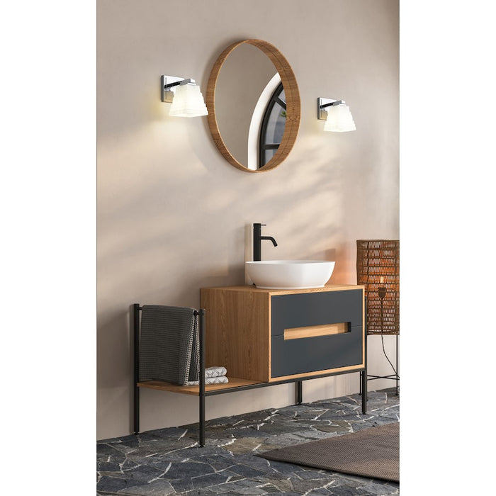 Z-Lite Annalise 1 Light Wall Sconce, Chrome/Matte Opal