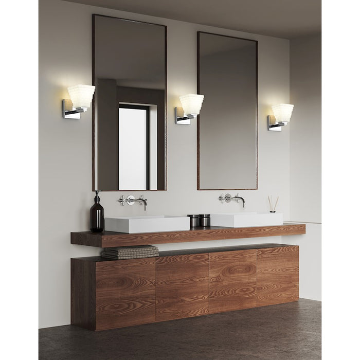 Z-Lite Annalise 1 Light Wall Sconce, Chrome/Matte Opal