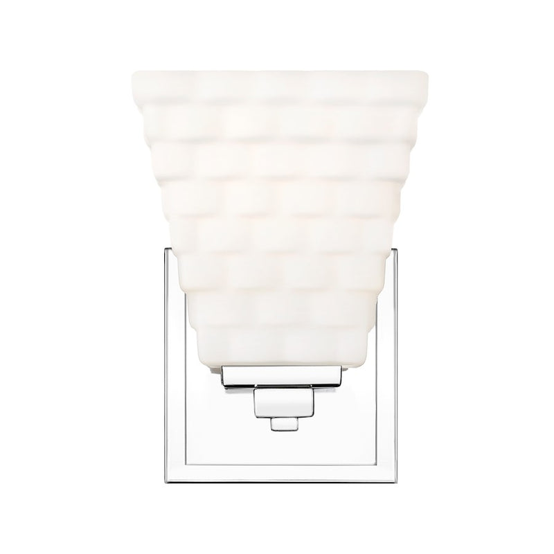 Z-Lite Annalise 1 Light Wall Sconce, Chrome/Matte Opal