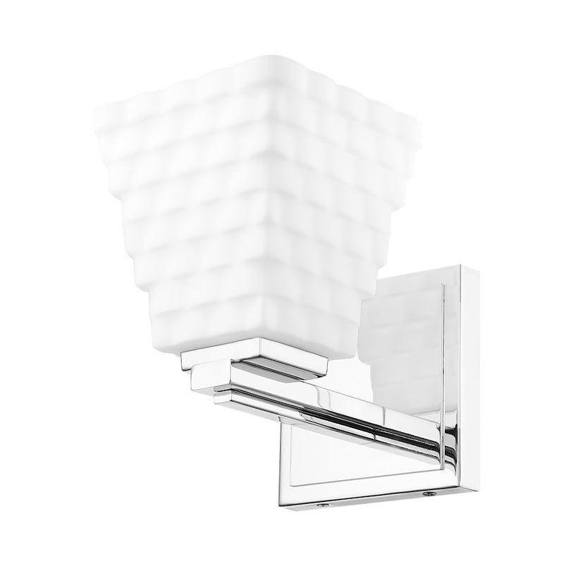 Z-Lite Annalise 1 Light Wall Sconce, Chrome/Matte Opal