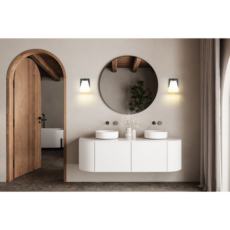 Z-Lite Annalise 1 Light Wall Sconce, Matte Black/Matte Opal