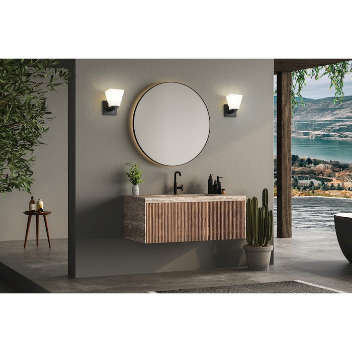 Z-Lite Annalise 1 Light Wall Sconce, Matte Black/Matte Opal