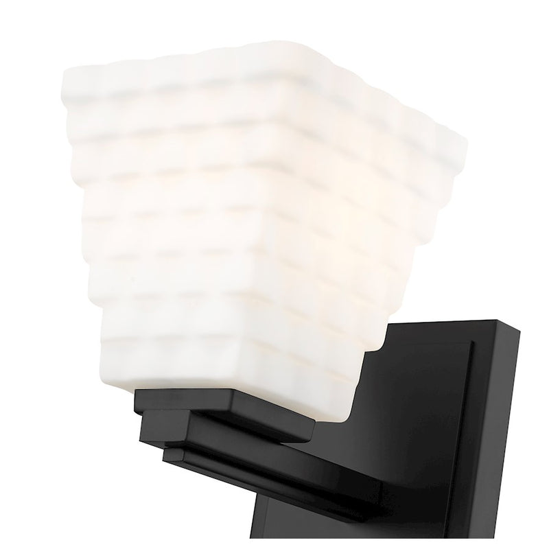 Z-Lite Annalise 1 Light Wall Sconce, Matte Black/Matte Opal