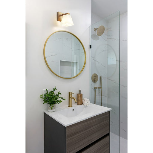 Z-Lite Annalise 1 Light Wall Sconce, Modern Gold/Matte Opal