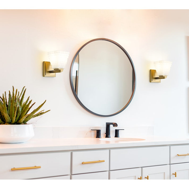 Z-Lite Annalise 1 Light Wall Sconce, Modern Gold/Matte Opal