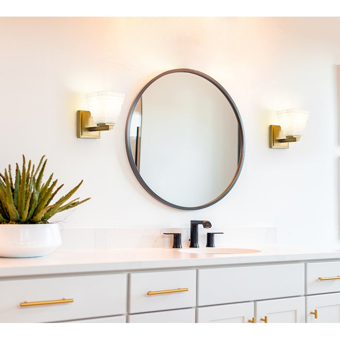 Z-Lite Annalise 1 Light Wall Sconce, Modern Gold/Matte Opal