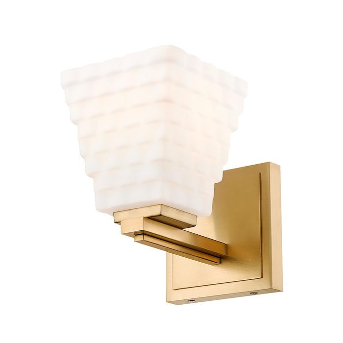 Z-Lite Annalise 1 Light Wall Sconce, Modern Gold/Matte Opal