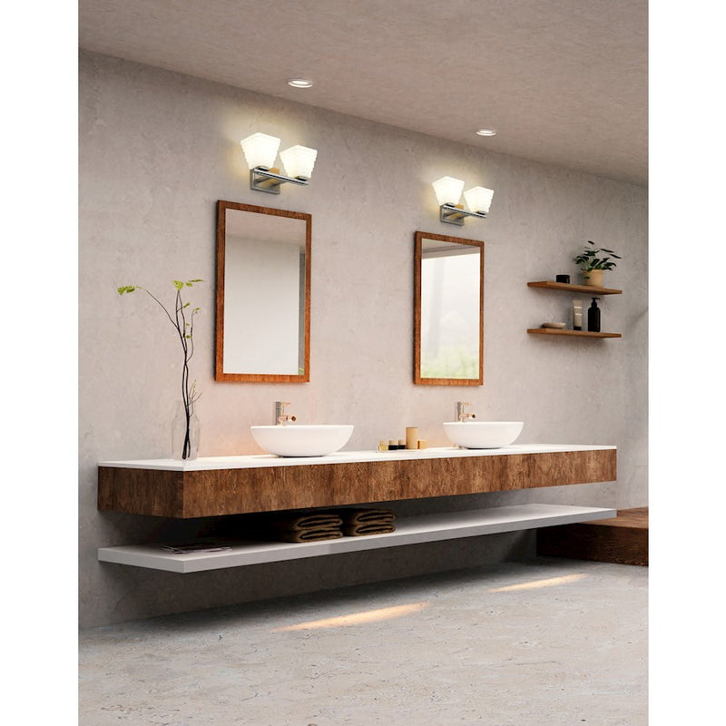 Z-Lite Annalise 2 Light Vanity, Brushed Nickel/Matte Opal