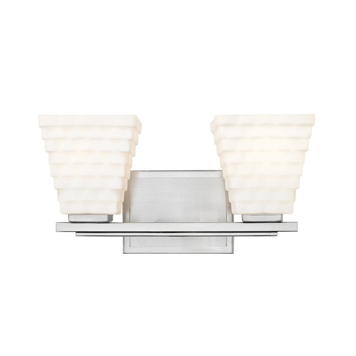 Z-Lite Annalise 2 Light Vanity, Brushed Nickel/Matte Opal
