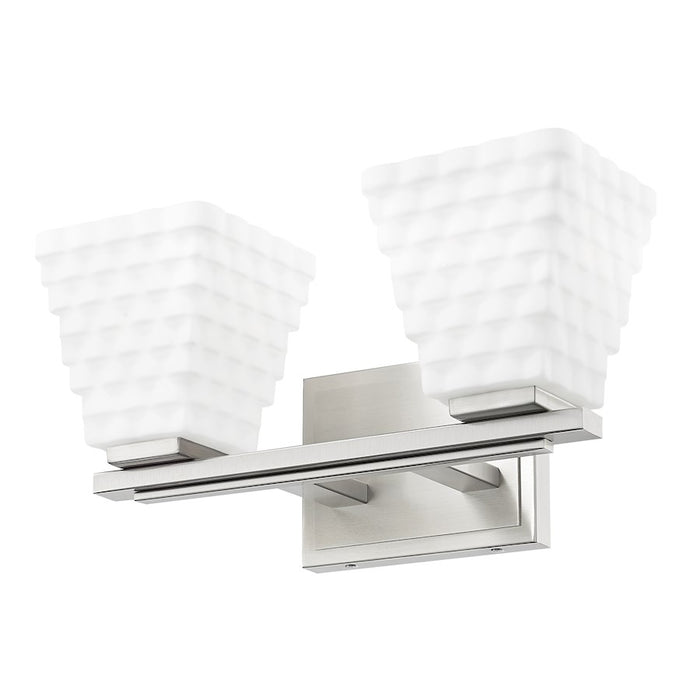 Z-Lite Annalise 2 Light Vanity, Brushed Nickel/Matte Opal