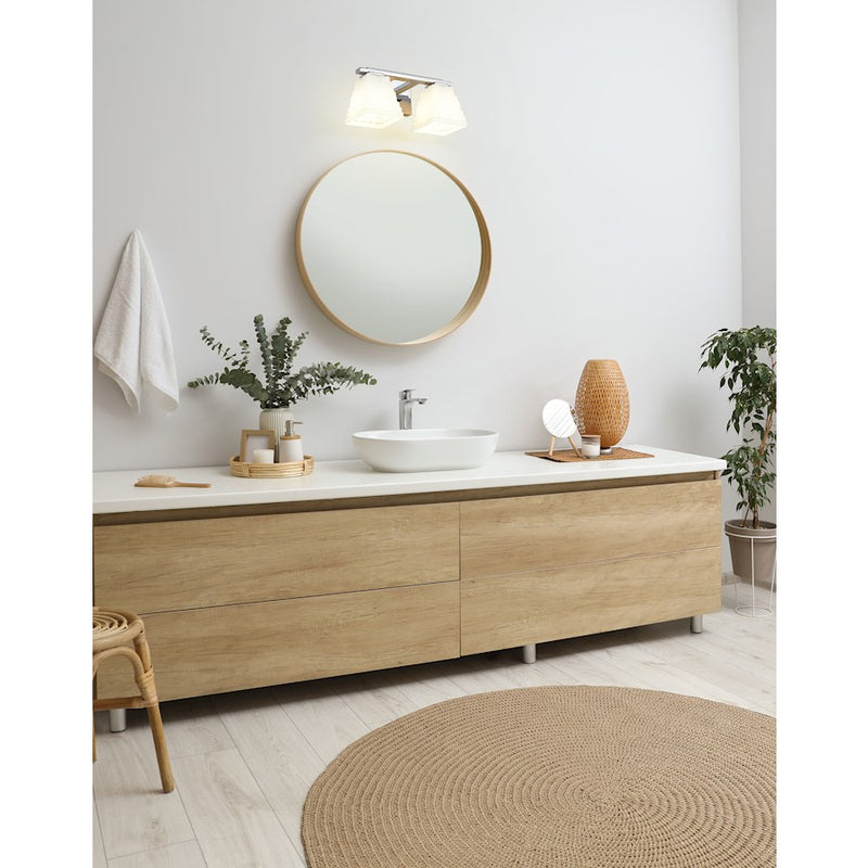 Z-Lite Annalise 2 Light Vanity, Chrome/Matte Opal
