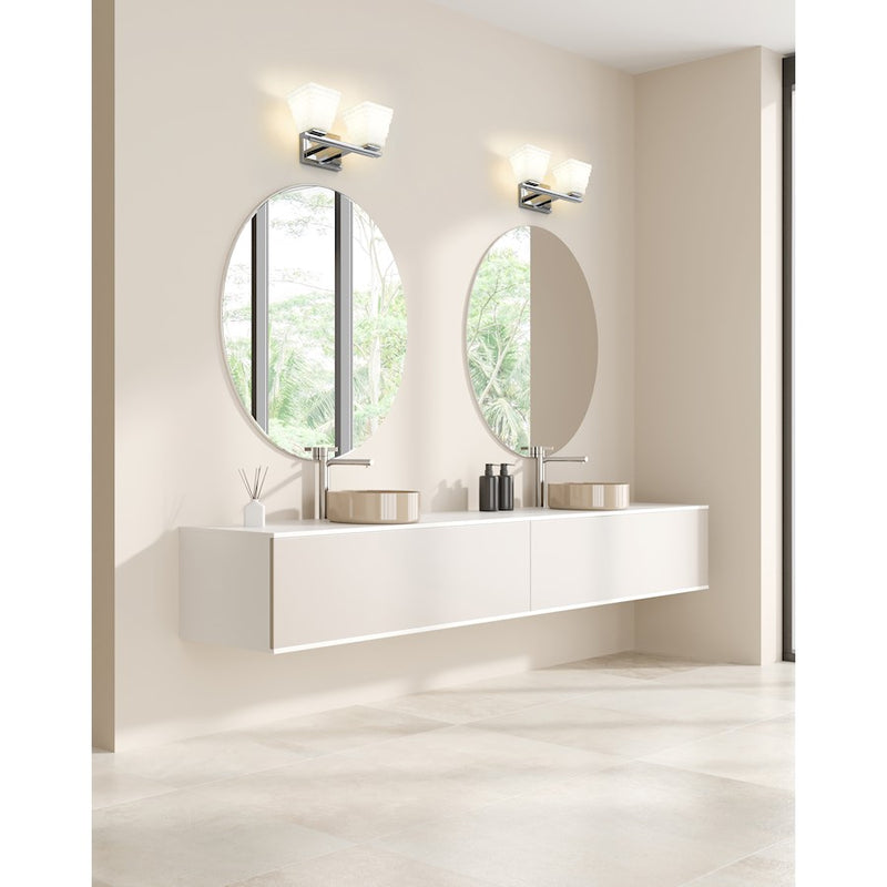Z-Lite Annalise 2 Light Vanity, Chrome/Matte Opal